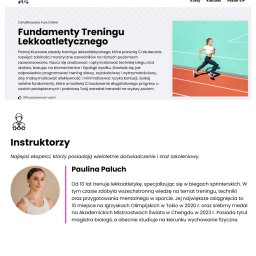 Paulina Paluch - Jestem autorką własnego kursu - Fundamenty Treningu Lekkoatletycznego