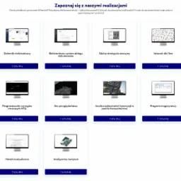 Przykładowe ekrany różnych aplikacji i systemów: dziennik elektroniczny, system obiegu dokumentów, zdalny dostęp do maszyny, intranet dla firm, prognozowanie szeregów czasowych MT4, gra...