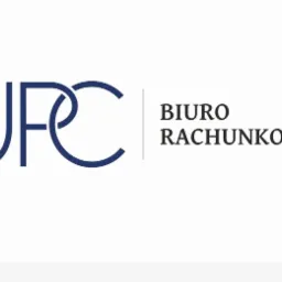 Logo biura rachunkowego JPC z granatowym napisem na białym tle.