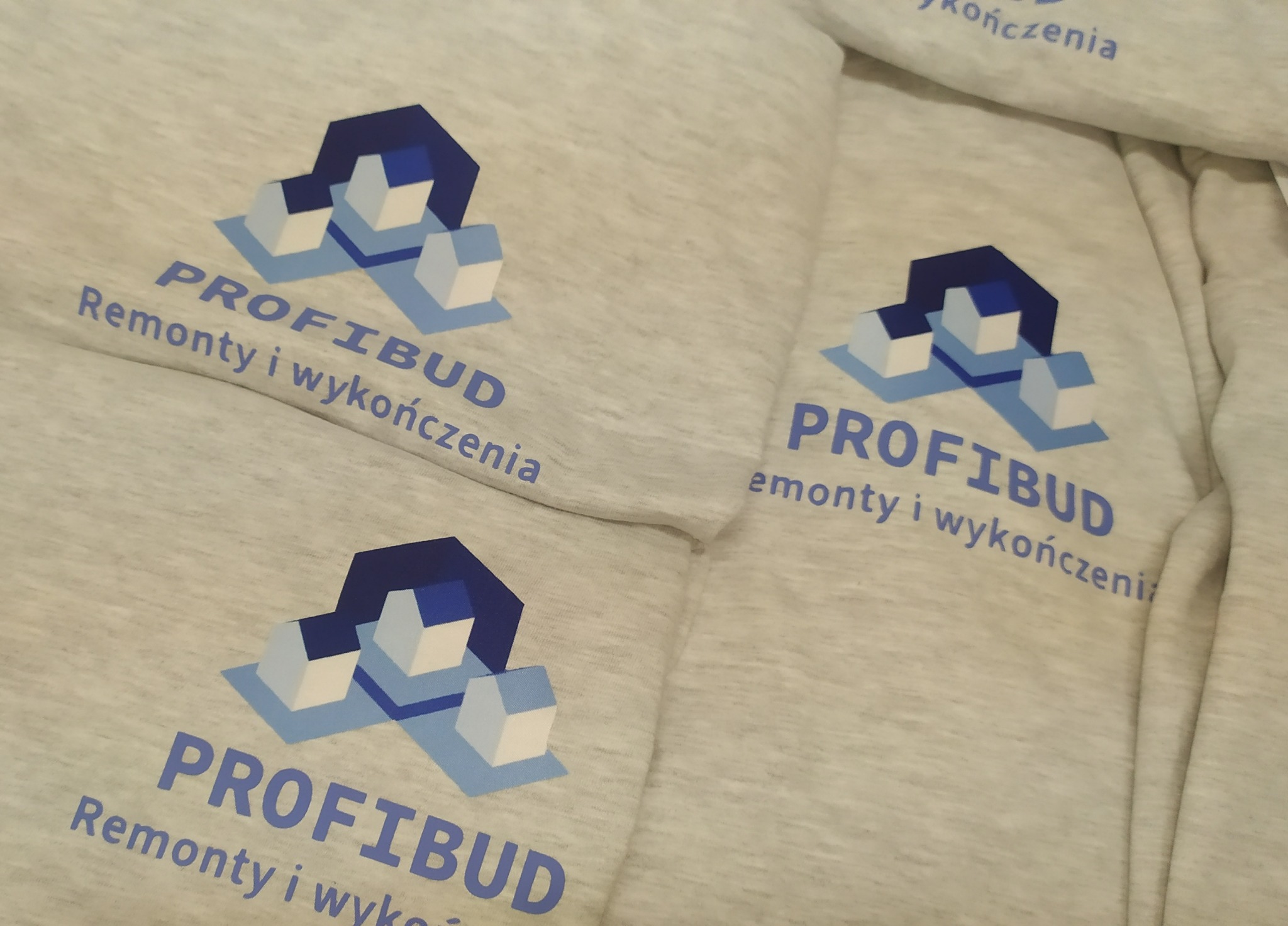 Koszulki z logo dla firmy PROFIBUD kolor: ash melange