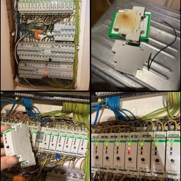 Serwis żaluzji fasadowych obejmujący wymianę uszkodzonych sterowników rolet/żaluzji F&F STR-421 w rozdzielnicy głównej, programowanie sterowników oraz regulację położeń krańcowych żaluzji.