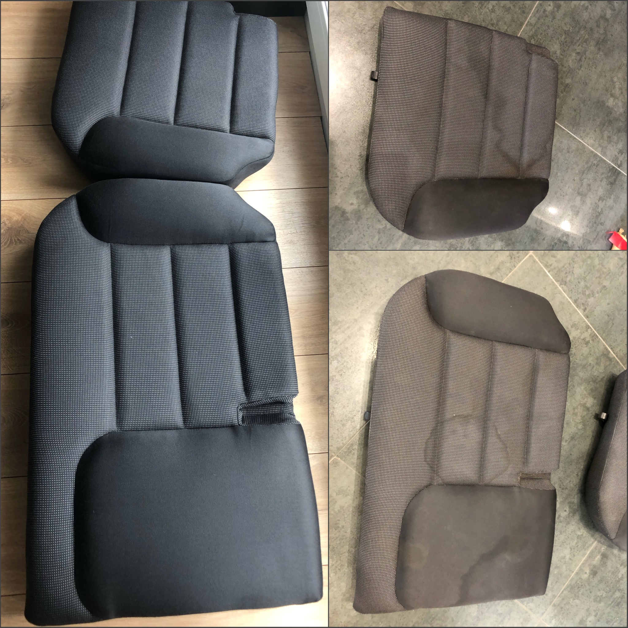 Jedno z przykładowych zdjęć prania tapicerki samochodowej.