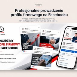 silesiasites Zbigniew Bernacki - Profesjonalne prowadzenie profilu firmowego na Facebooku. Prezentacja agencji marketingowej z przykładami postów i widokiem profilu na smartfonie. Strategia i zasięg.