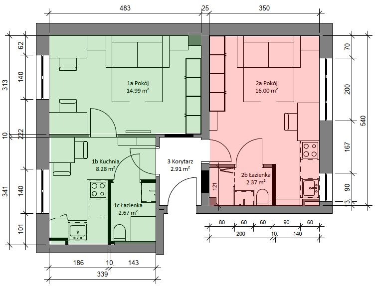 Podział mieszkania na tzw dwupak inwestycyjny - niezależne dwa lokale mieszkalne