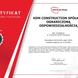 KDM CONSTRUCTION Sp. z o.o. - Sumienny Inspektor Budowlany Warszawa