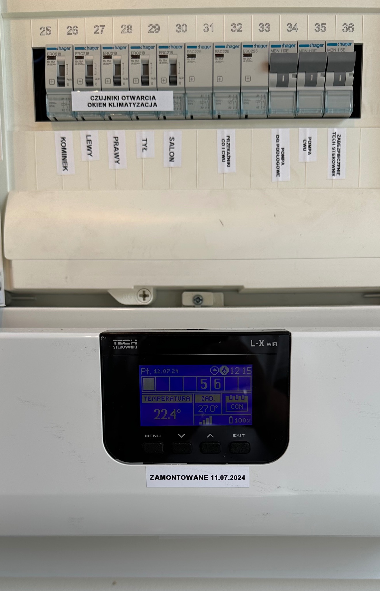 Montaż sterowania ogrzewaniem przez internet z automatycznym wyłączeniem ogrzewania gdy okno lub drzwi zostaną otwarte.