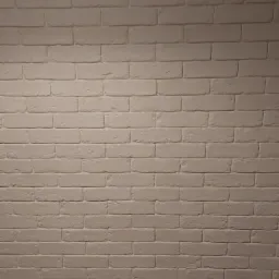 Ściana wyłożona dekoracyjną cegłą w odcieniach beżu, z widoczną strukturą i fugami.