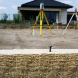 Tyczenie osi konstrukcyjnych budynku.