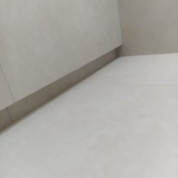 WR Remont dla Ciebie - Jasne, beżowe płytki podłogowe i ścienne w rogu pomieszczenia, z widoczną listwą przypodłogową. Minimalistyczny design, gładka powierzchnia, neutralna kolorystyka.