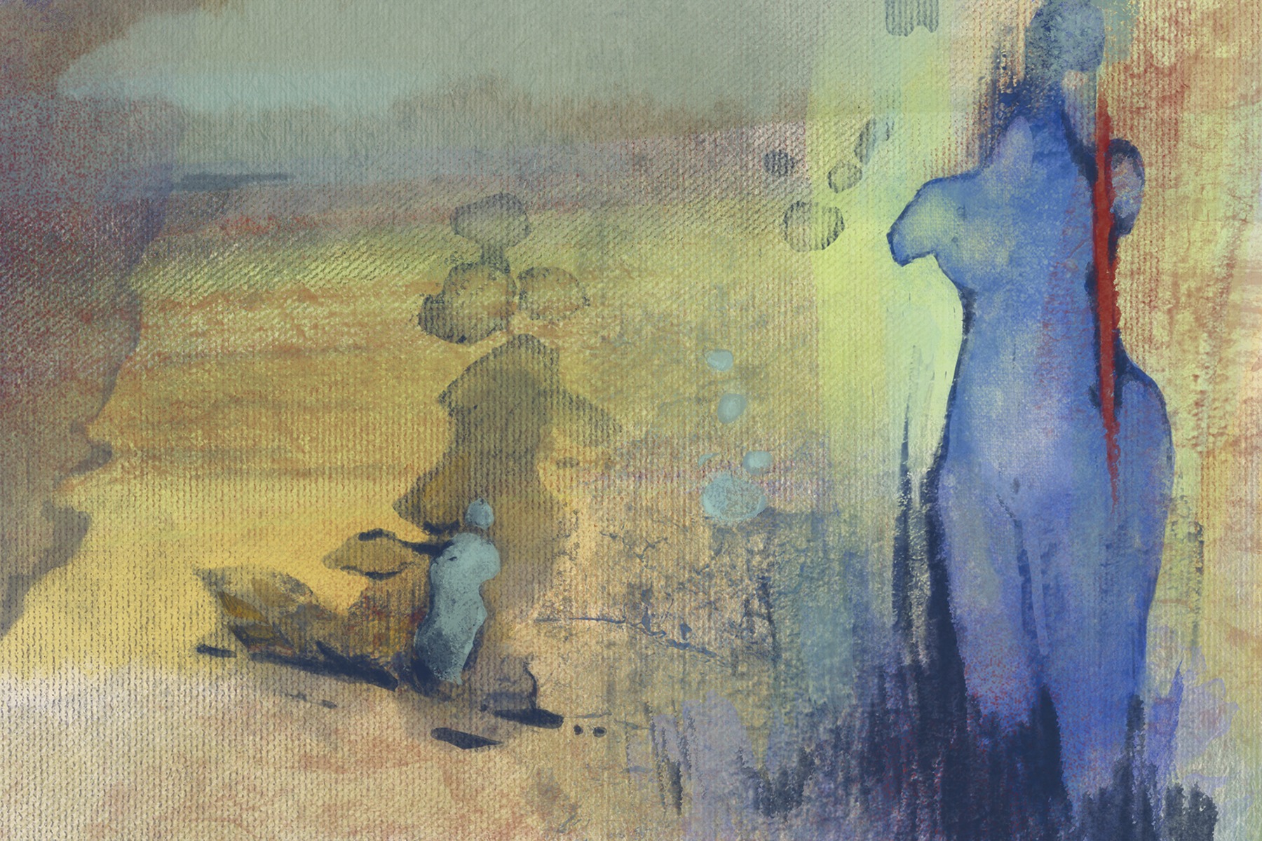 ilustracja dla magazynu wizje i na okładkę książki 'Odmiany łapania tchu'