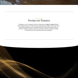 Web Designer | Strony internetowe dla Firm - Strona internetowa producenta trumien z widocznym fragmentem dębowej trumny z rzeźbieniami, logo firmy i menu nawigacyjnym.