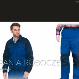 Mężczyźni prezentujący odzież roboczą w kolorze niebieskim na stronie sklepu internetowego Kianit Sp. z o.o.