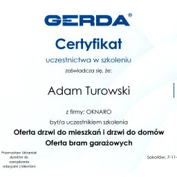 Adam Turowski OKNARO - Markowe Okna Płońsk