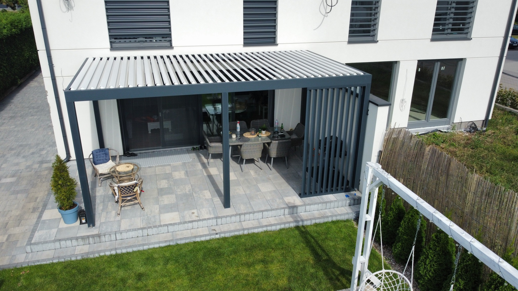 pergola + ścianka pionowa stała