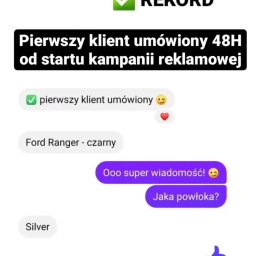 CONNZEE | Marketing w branży auto detailing - Nasz Rekord. Pierwszy klient pozyskany w 48h od startu kampanii reklamowej. Usługa na kwotę 2500 zł.