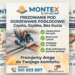 Wykonujemy usługę frezowania wylewki pod ogrzewanie podłogowe w ofercie również rozłożenie rur podłączenie do rozdzielaczy