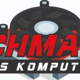 Logo firmy TECHMANIC Serwis Komputerowy z wentylatorem procesora w tle.