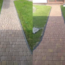 kostka po nieudanej impregnacji, przed myciem i po umyciu