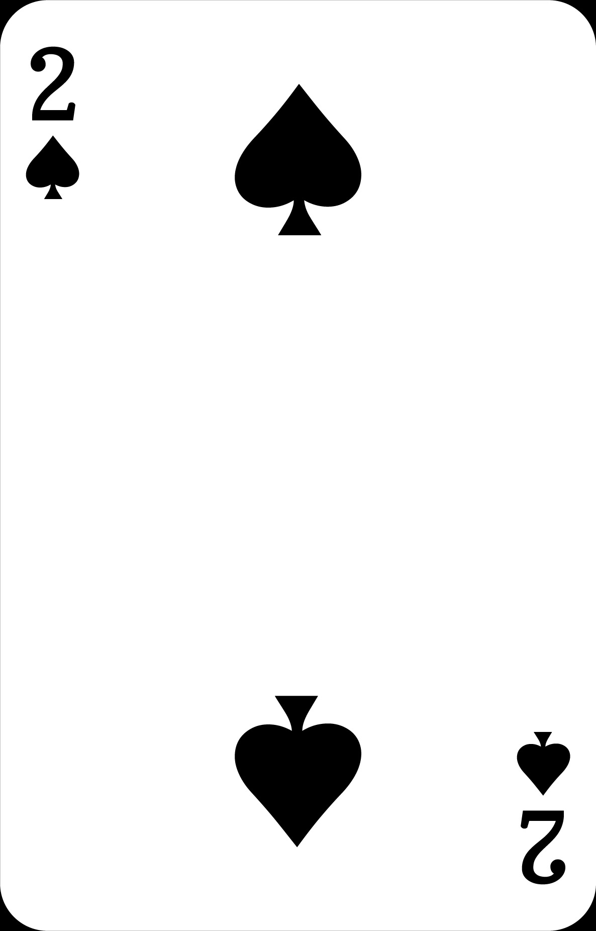 Dwa pik: grafika wektorowa przedstawiająca kartę do gry z symbolem pika i cyfrą 2 w rogach.