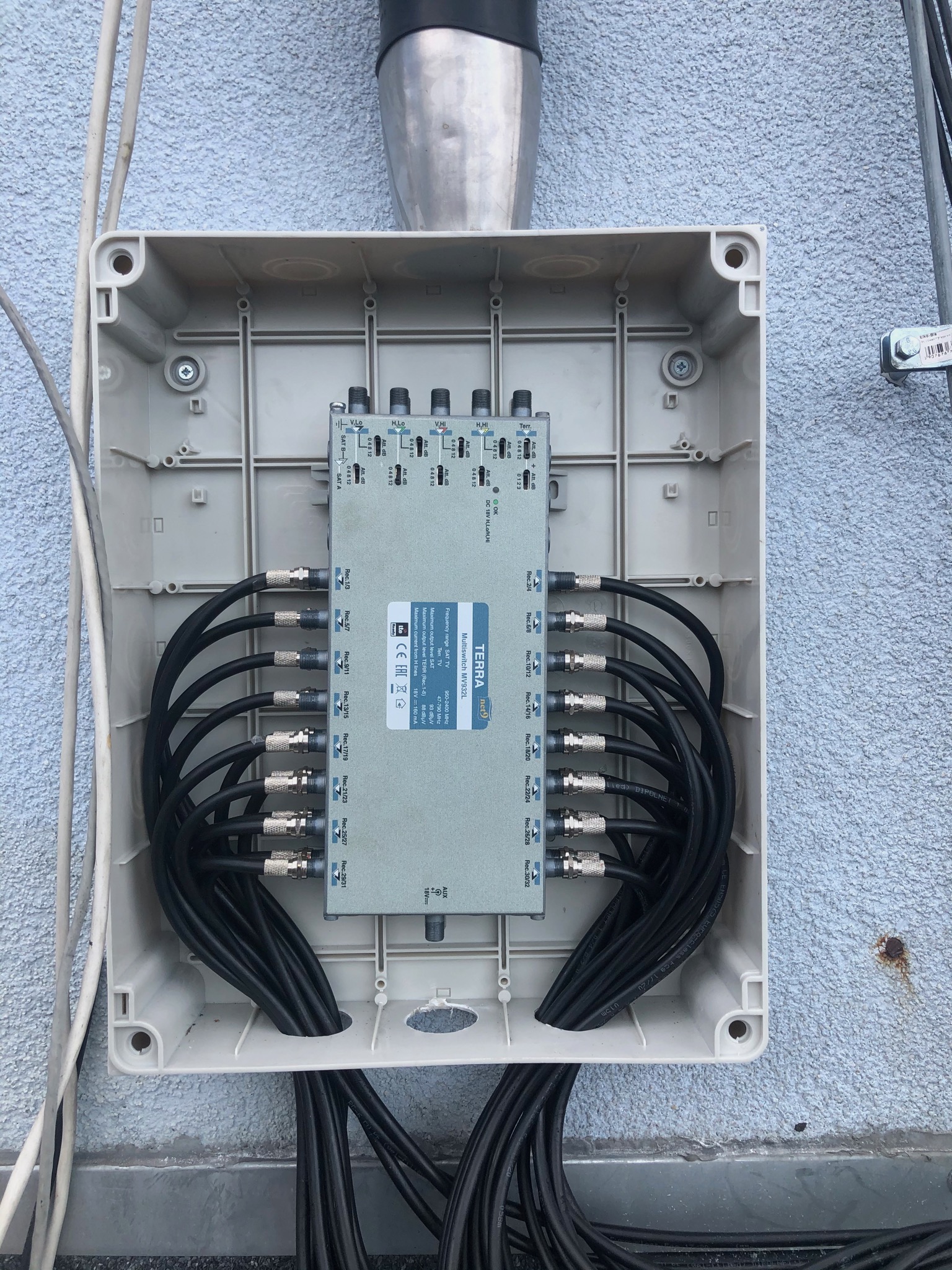 punkt zbiorczy anteny satelitarnej w hotelu A4