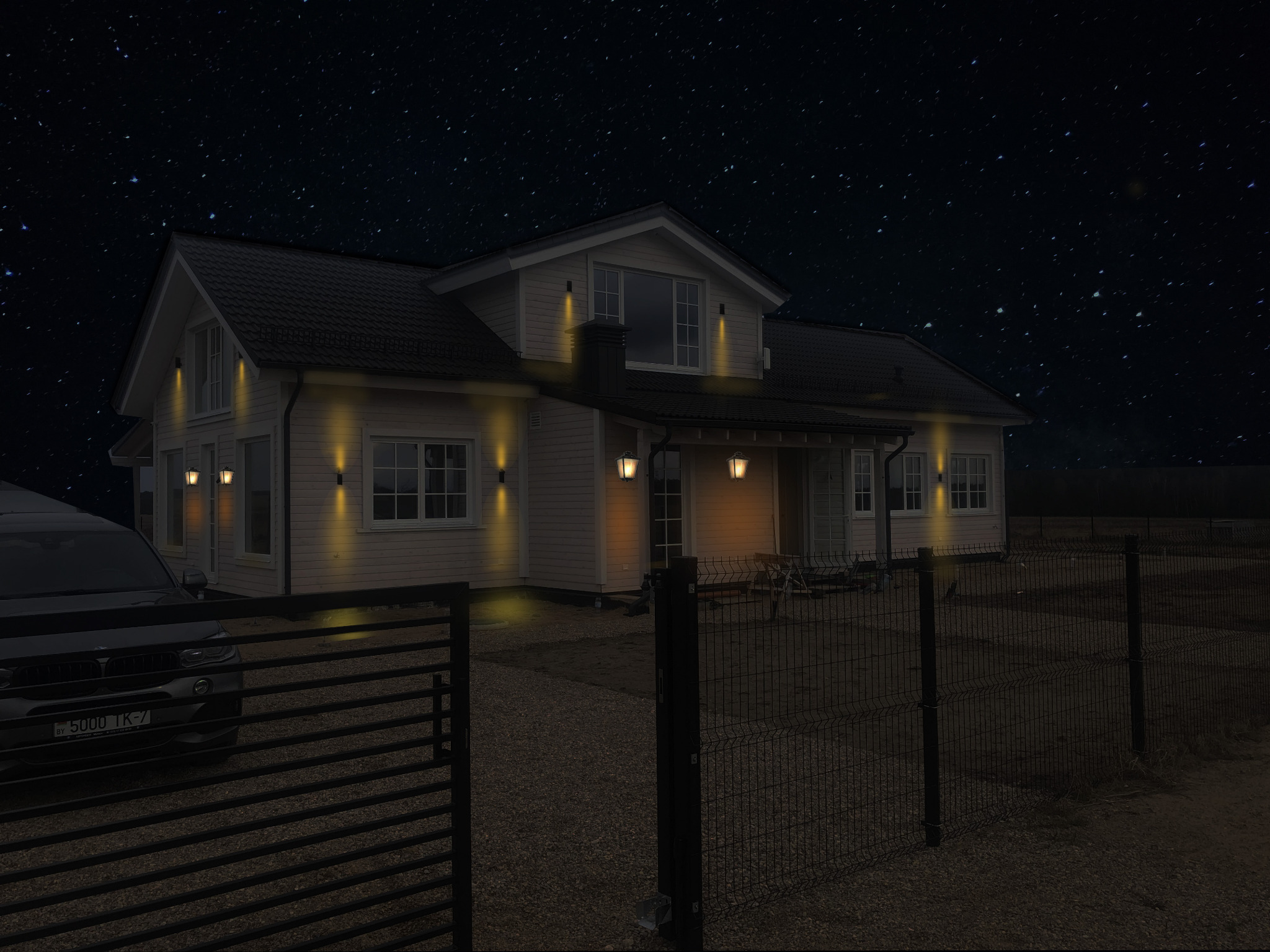 oświetlenie architektoniczne domu rodzinnego