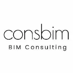 Logo firmy Consbim BIM Consulting z Poznania, czcionka bezszeryfowa, minimalistyczny design.