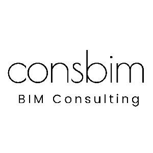 Logo firmy Consbim BIM Consulting z Poznania, czcionka bezszeryfowa, minimalistyczny design.