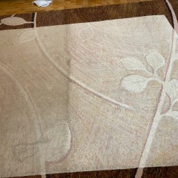 WrapStudio - Mateusz Kędzior - Dywan z kwiatowym wzorem, widoczna różnica w czystości po lewej stronie, kontrastująca z zabrudzoną prawą połową.