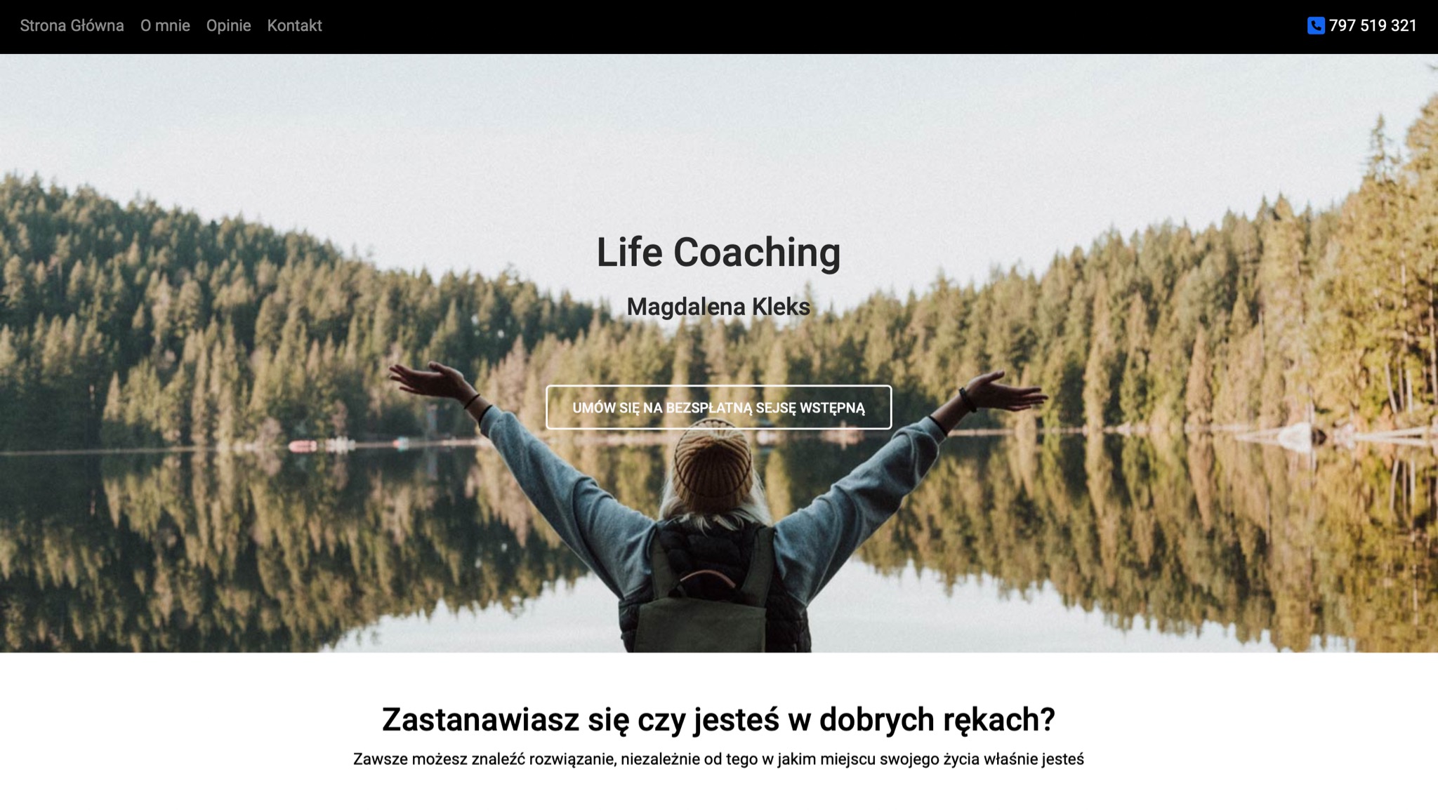 Life Coaching. Strona wizytówka.