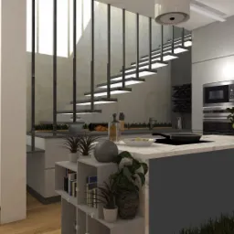 kuchnia i lekkie schody