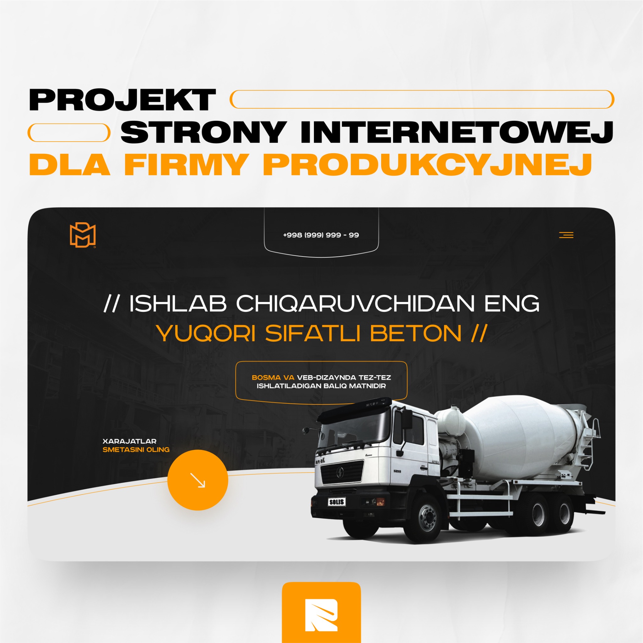 Projekt strony internetowej dla firmy produkcyjnej
