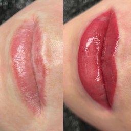 Makijaż permanentny przed i po wykonaniu