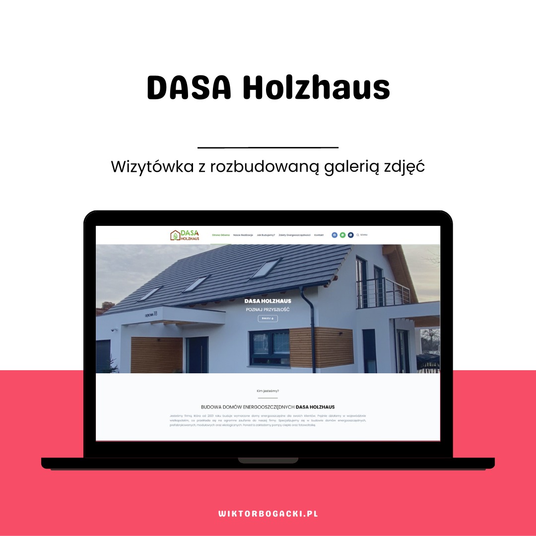 'DaSa Holzhaus' - strona/wizytówka, która odpowiada za indywidualny projekt klienta.