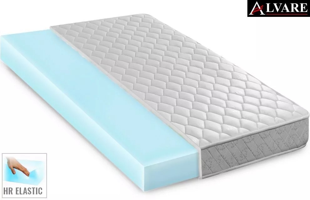 Przekrój materaca z pianką HR Elastic o wysokiej elastyczności, ukazujący strukturę wewnętrzną i komfort użytkowania.