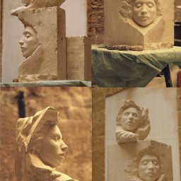 Rzeźby w kamieniu "Silenziose" ok 35 i 40cm wysokości