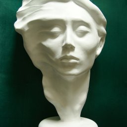 Rzeźba "Milcząca"
Odlew gipsowy z gliny
ok 50cm wysokości