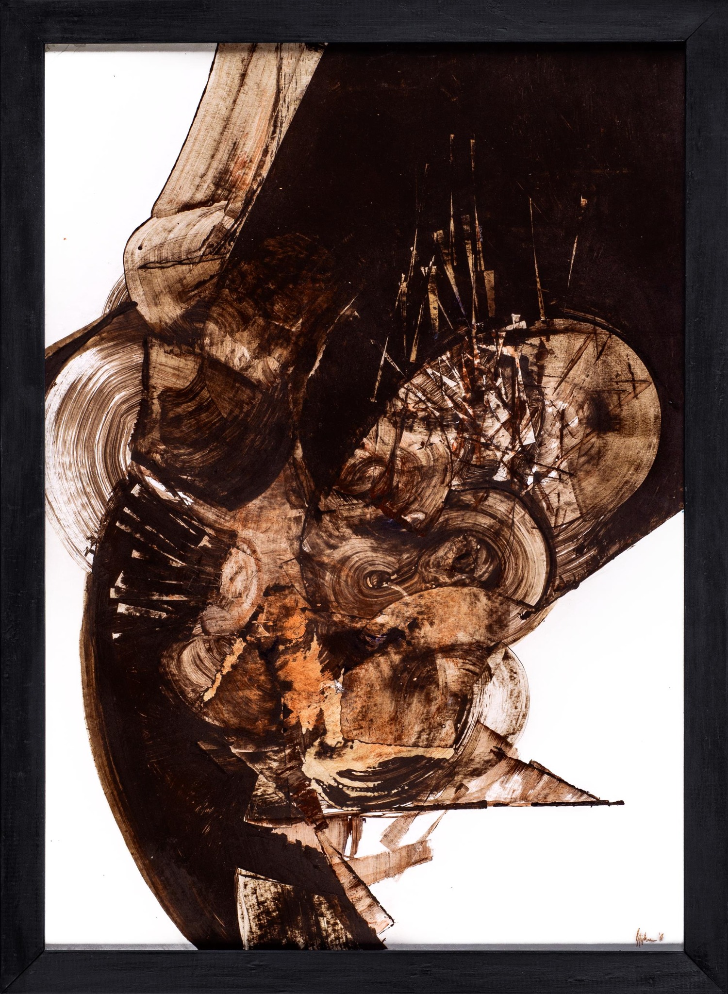 Obraz abstrakcyjny z serii 'Ciało/Maszyna' technika własna 50x70cm