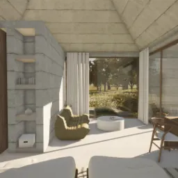 Projekt wnętrza Hotelu Villa Fidei w Vidigueira, Portugalia.