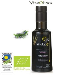 Smakowa ekologiczna oliwa extra virgin. Tłoczona z dodatkiem ekologicznych igieł rozmarynu. 