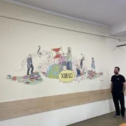 Druk ścienny dla XIII LO w Katowicach.