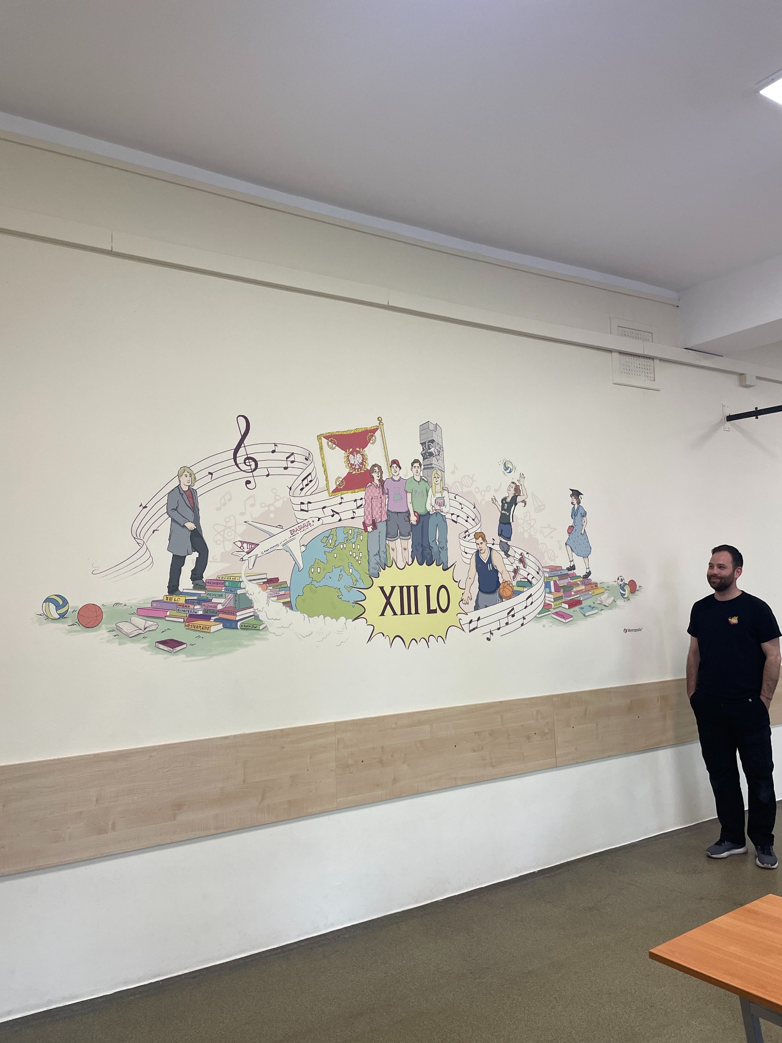 Druk ścienny dla XIII LO w Katowicach.