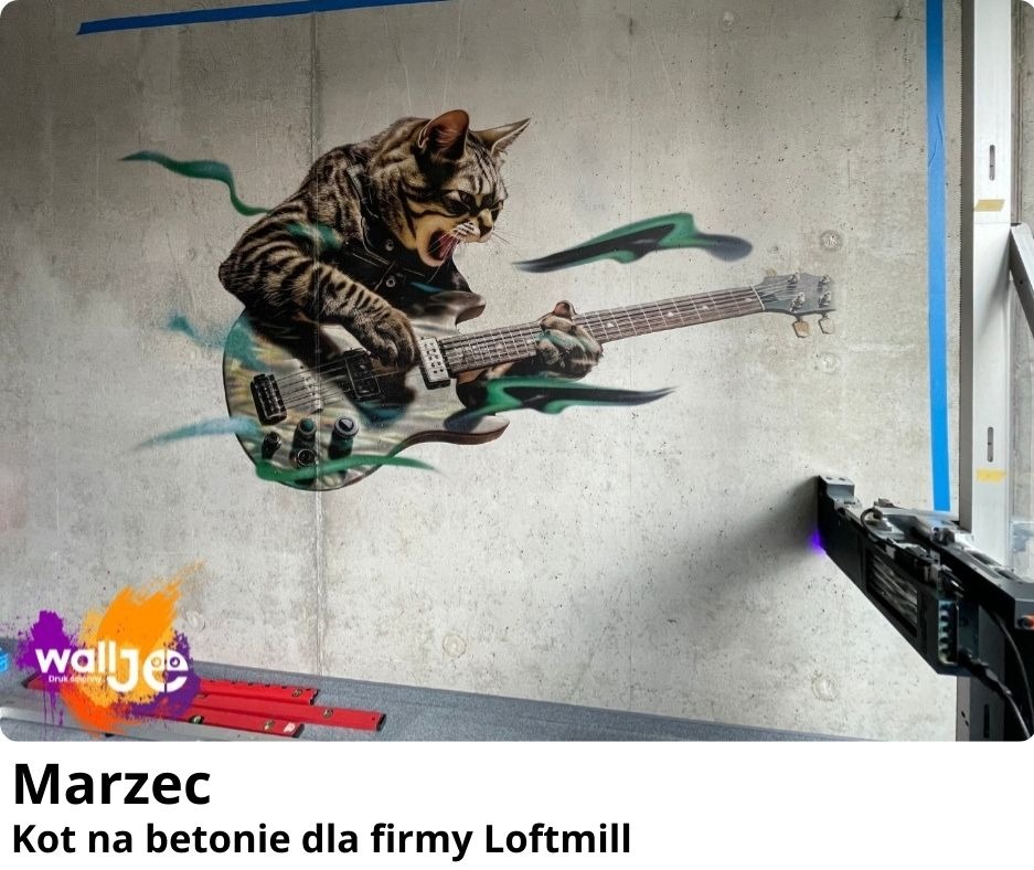 Druk ścienny na betonie