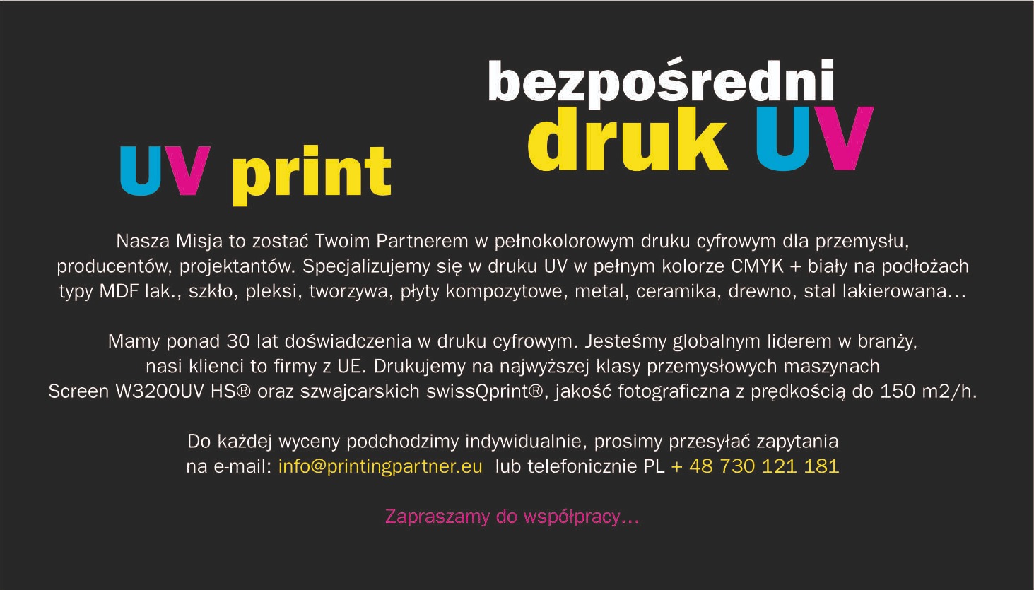 Druk UV z białym kolorem