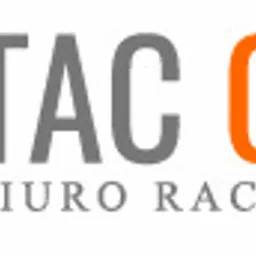 Logo firmy TAC CUBE Biuro Rachunkowe z pomarańczowo-szarym znakiem graficznym stylizowanym na sześcian.