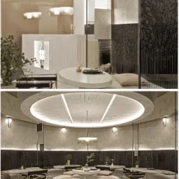 Projekt wnętrza restauracji.