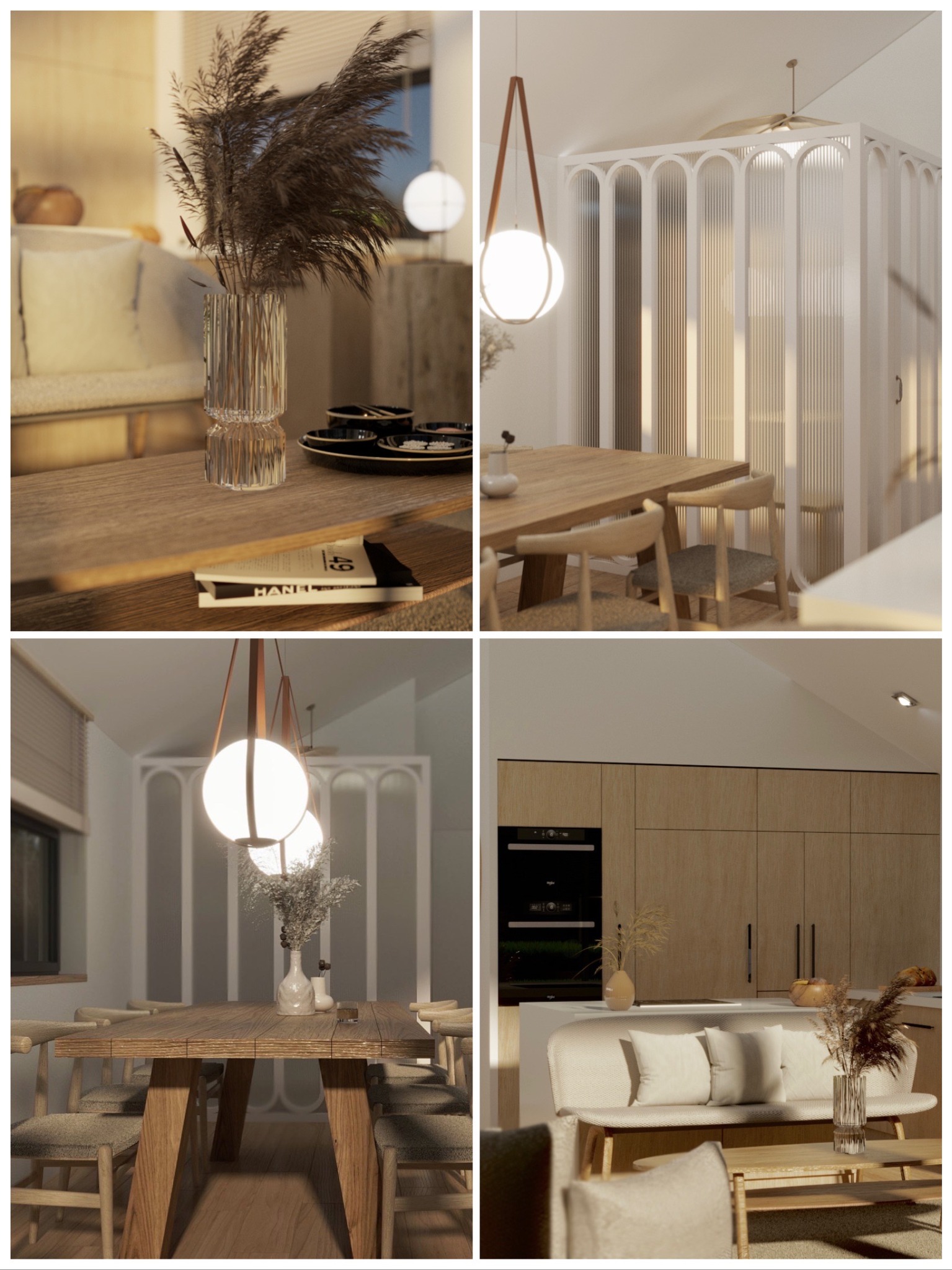 Naturalne i jasne wnętrze z naszego projektu wnętrza stodoły na obrzeżach Gdańska.