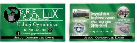 Wizytówka wykonana dla firmy GardenLux