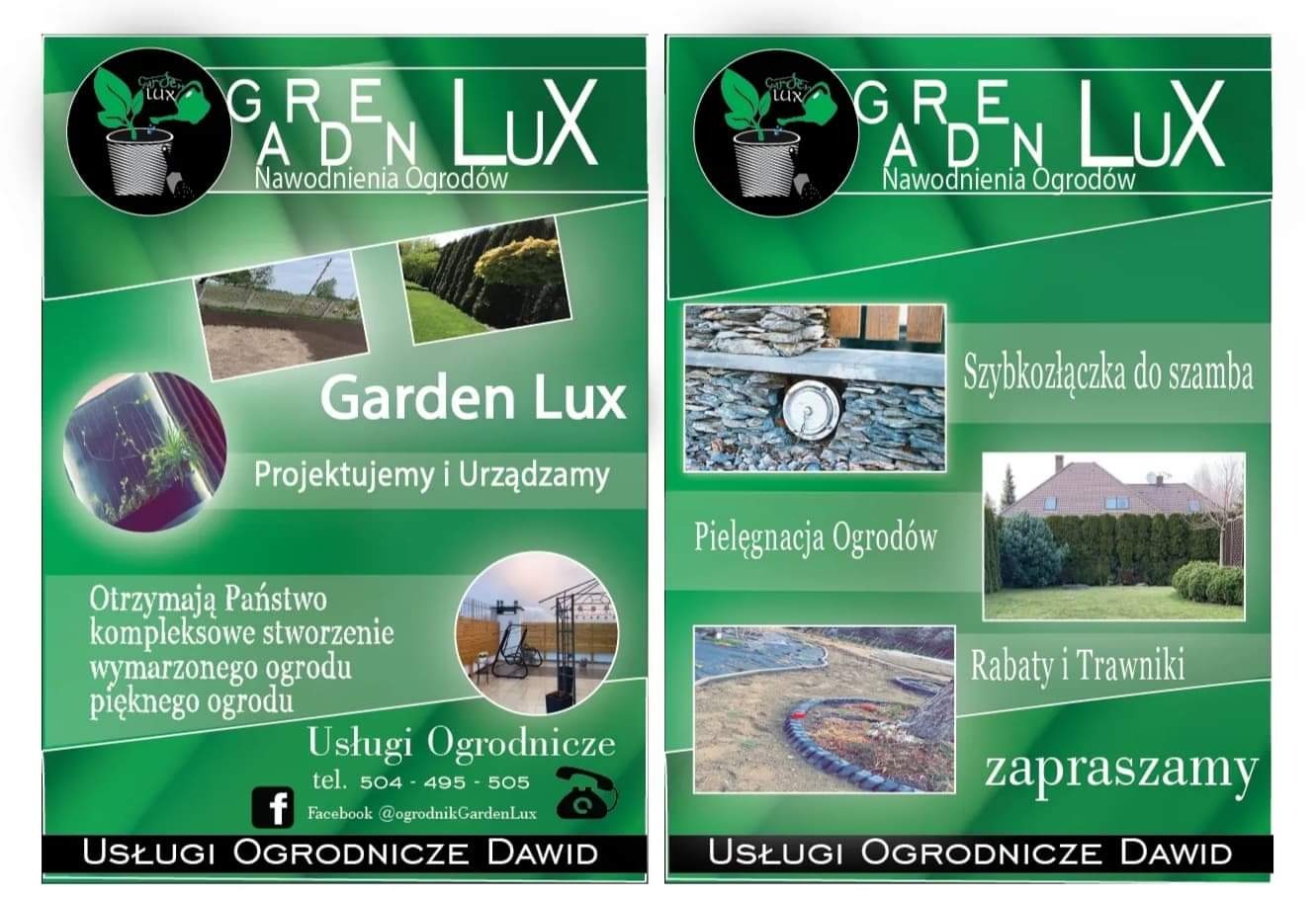 Ulotka wykonana dla firmy GardenLux