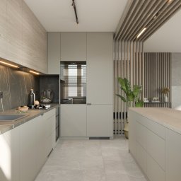 Wizualizacja kuchni w mieszkaniu o powierzchni 50 m2