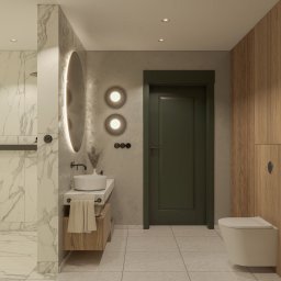 Wizualizacja łazienki w mieszkaniu o powierzchni 180 m2